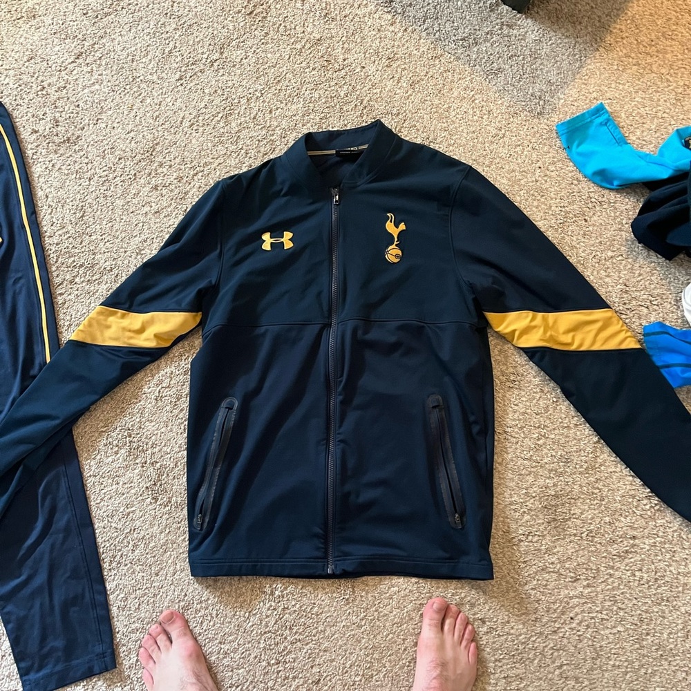 Mens large Tottenham Hotspur full zip blue gold